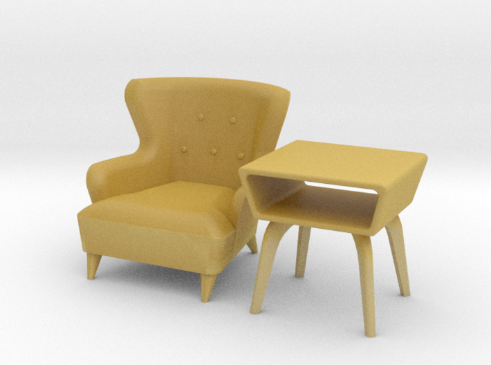 1:48 Wingback Chair Set 3d printed 