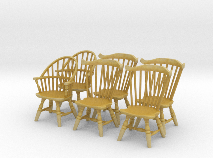 1:43 Windsor Chair Set 3d printed 