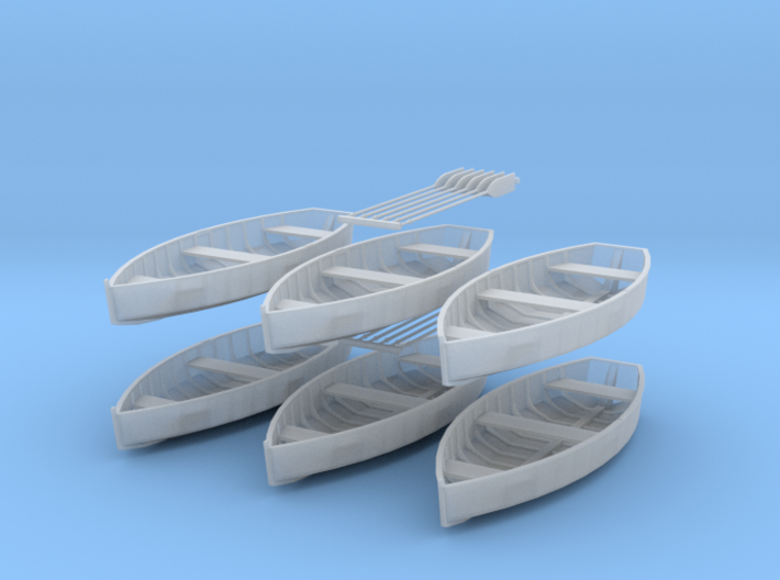 O scale Rowboat Set 6 ea 12 Paddles 3d printed