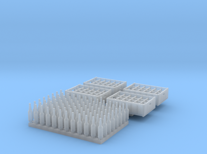O scale - 96 bottles, 4 crates 3d printed