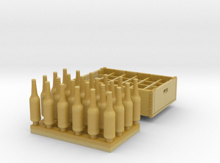O scale  - 24 bottles, 1 crate 3d printed