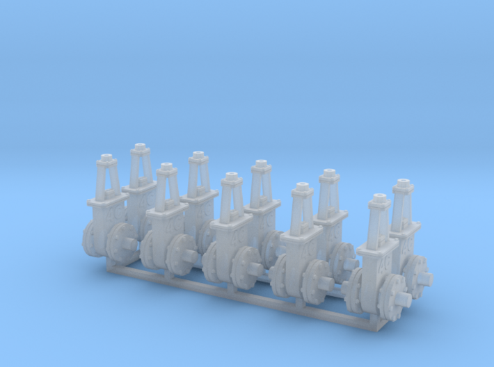 O scale Gate Valve - 6in 4C V3 10ea 3d printed