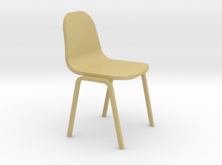 Miniature 1:24 Plastic School Chair 3d printed