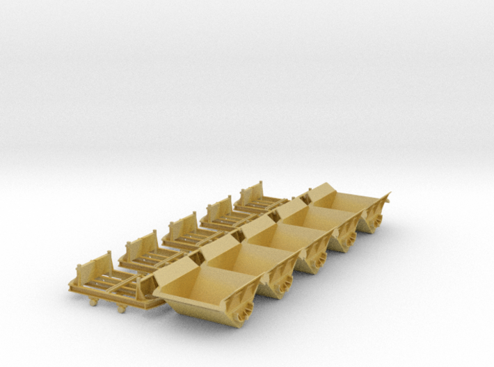 Spoorijzer KW13 1m3 skips (5) H0e compatible 3d printed 