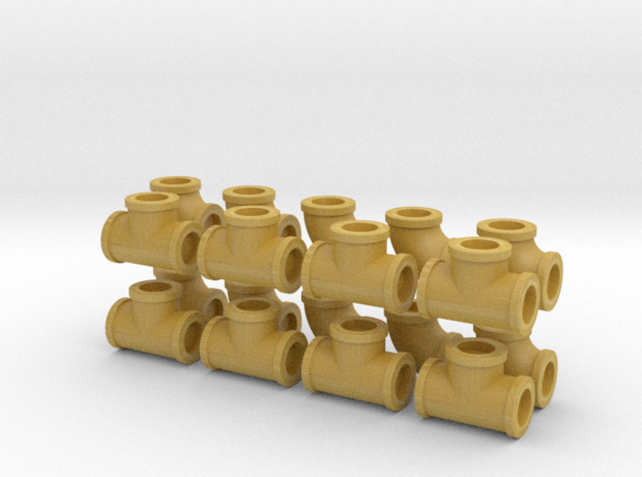 7/8" scale pipe fittings: 2 1/2" pipe 3d printed 