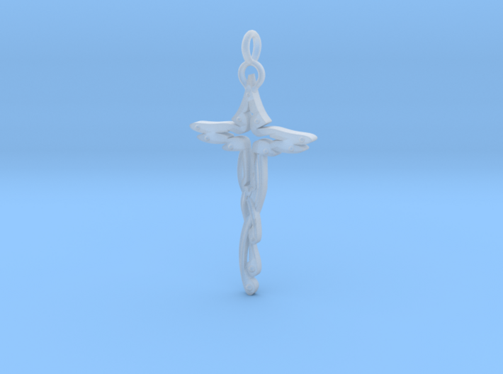 Birdshaped cross (turned ring) 3d printed
