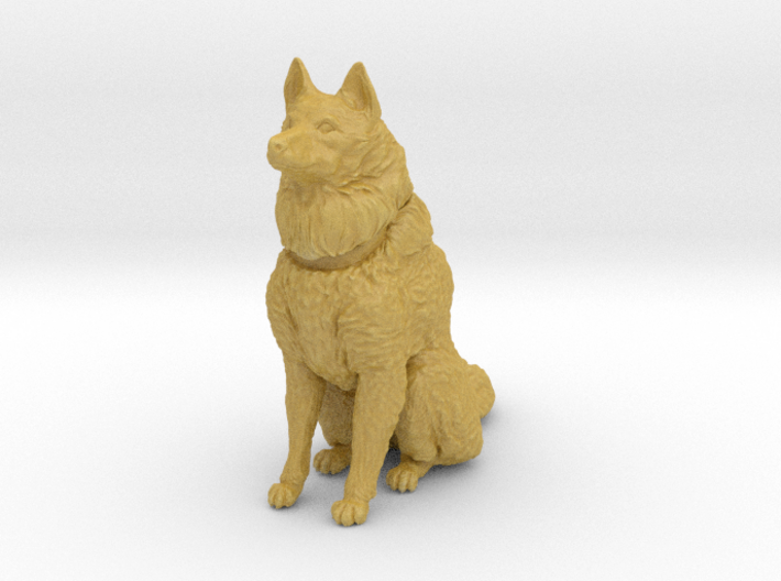 Dog Figurine - Sitting Finnish Spitz (hollow) 3d printed