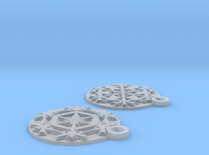 Snowflake Earrings (Plate) 3d printed