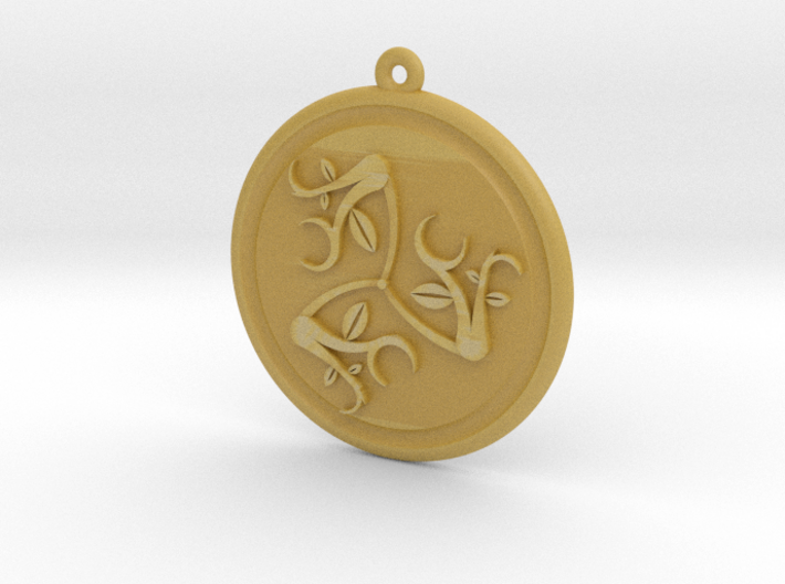 Moons and Leaves Pendant 3d printed