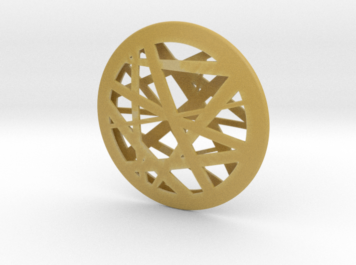 Circular Abstract Line Pendant - Large 3d printed 