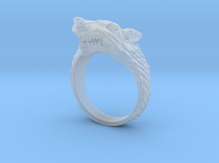 Size 8 Direwolf Ring 3d printed