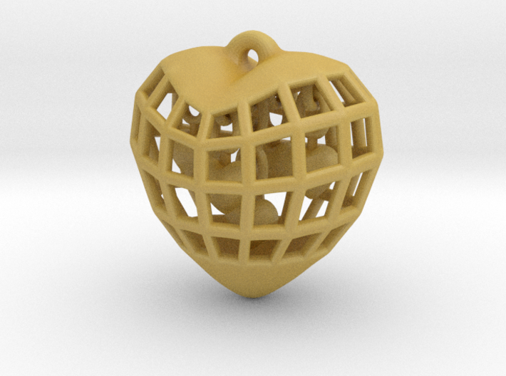 Hearts in Heart Pendant 3d printed