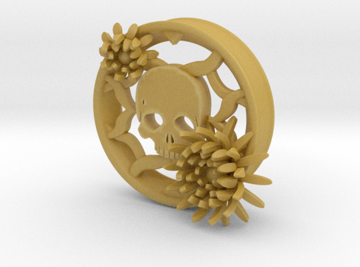 2 Inch Chrysanthemum And Skull Tunnel (left) 3d printed
