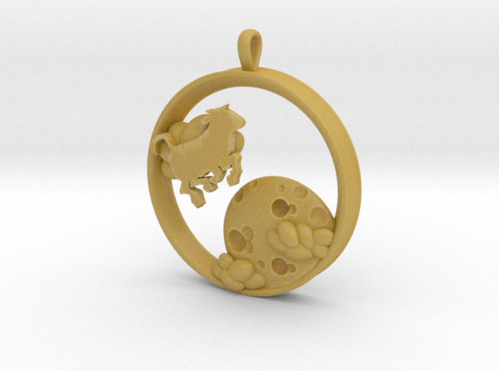 Children's Wall Charm &quot;Cow Jumping Over The Moon&quot; 3d printed