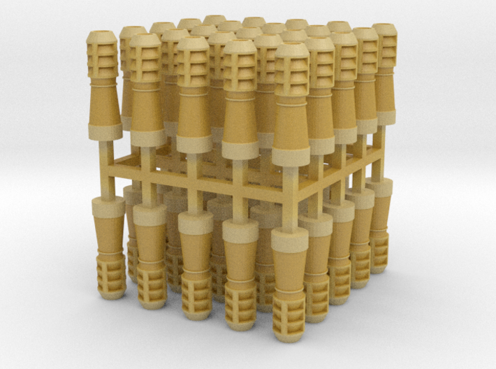 50x 2mm Scale Louvre Style Chimney Pots 3d printed 