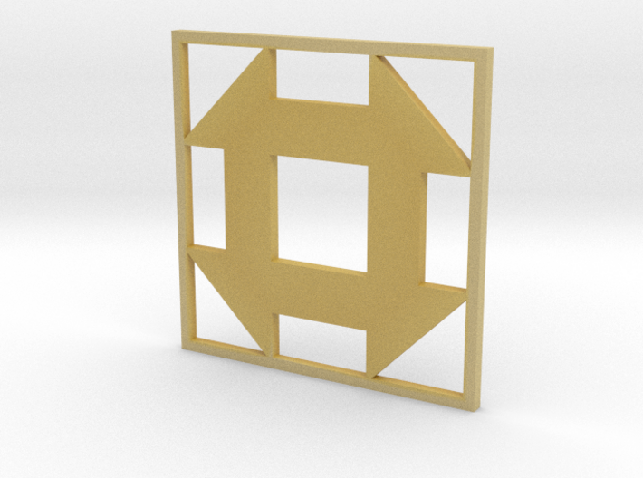 Churn Dash Quilt Block Pendant 3d printed