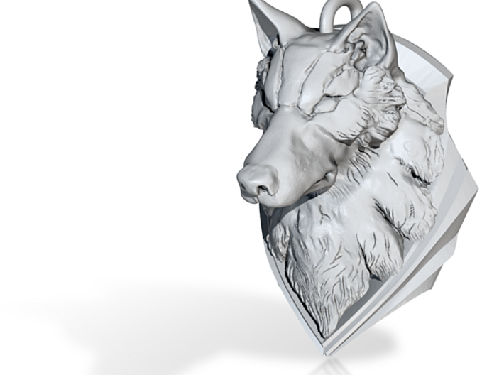 Wolf pendant 3d printed