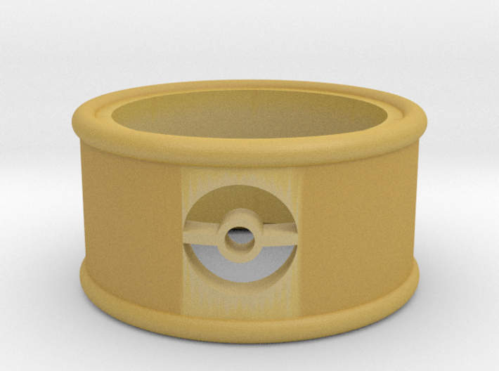 Pokeball Cutout Ring size 7 3d printed