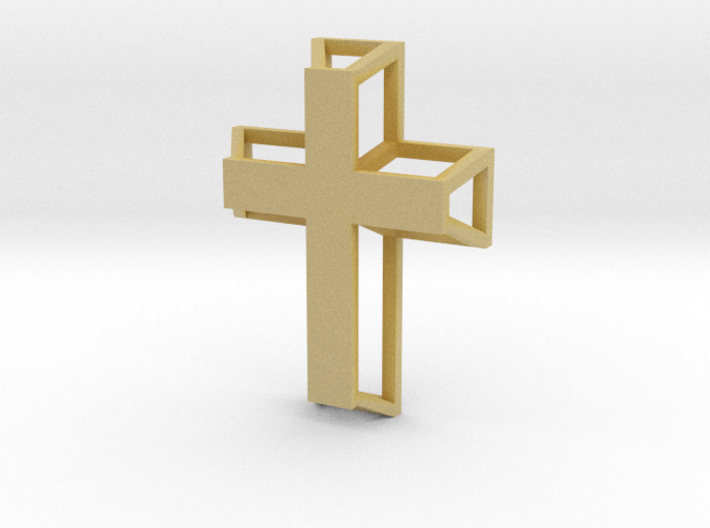 3D Framed Cross Pendant 3d printed