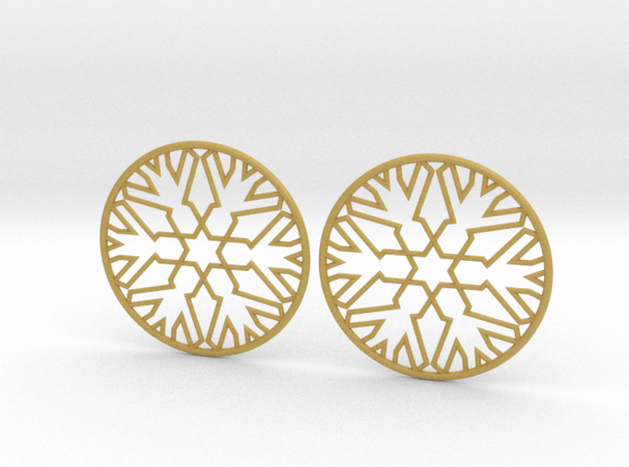 Snowflake Hoop Earrings 40mm 3d printed 