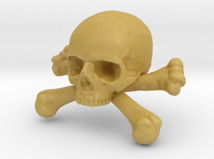 12mm .47in Skull &amp; Bones for earring 3d printed