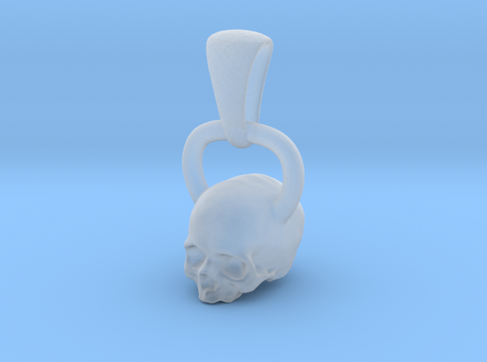 Kettlebell Skull Pendant .75 Scale With Bail 3d printed
