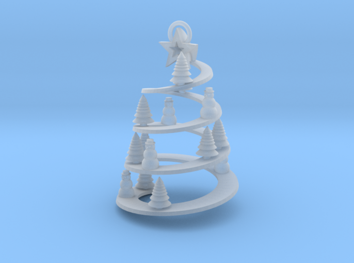 Spiral Tree Christmas Ornament 3d printed
