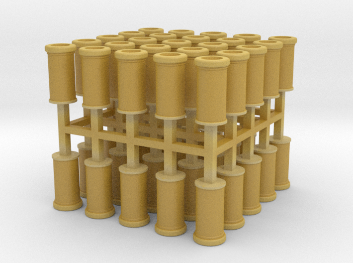50x 2mm scale Plain Roll Top chimney pots 3d printed 