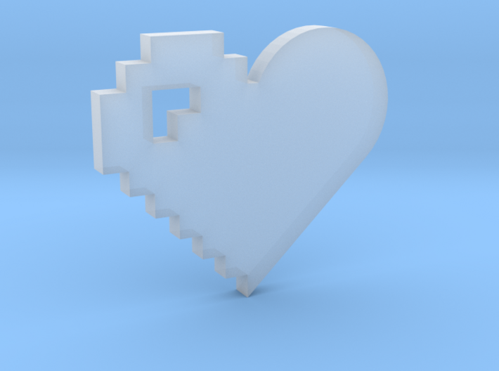 Pixel and Normal Heart Necklace, Love everyone 3d printed