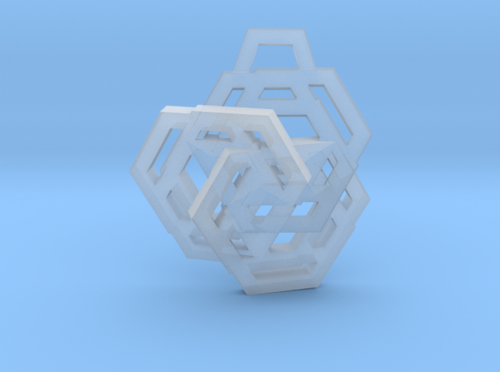 Triple Hexagon Pendant 3d printed