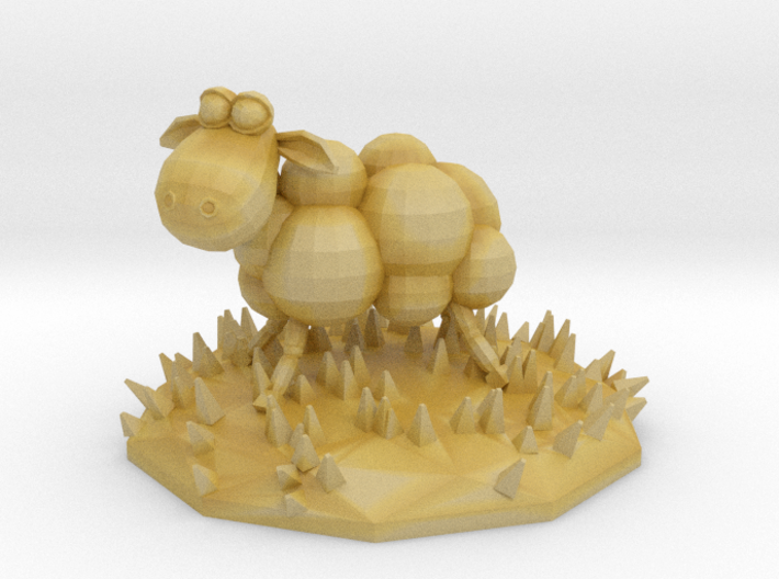 Funky sheep in a patch of funky grass 3d printed