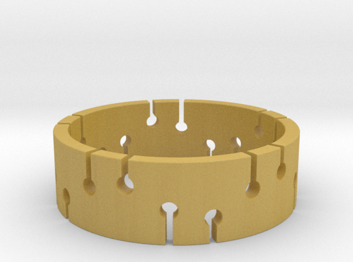 Ring Model A - Size 6 - Gold 3d printed