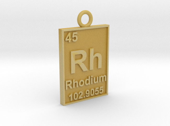 Rhodium Periodic Table Pendant 3d printed