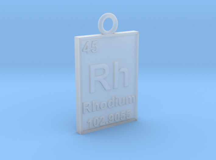 Rhodium Periodic Table Pendant 3d printed