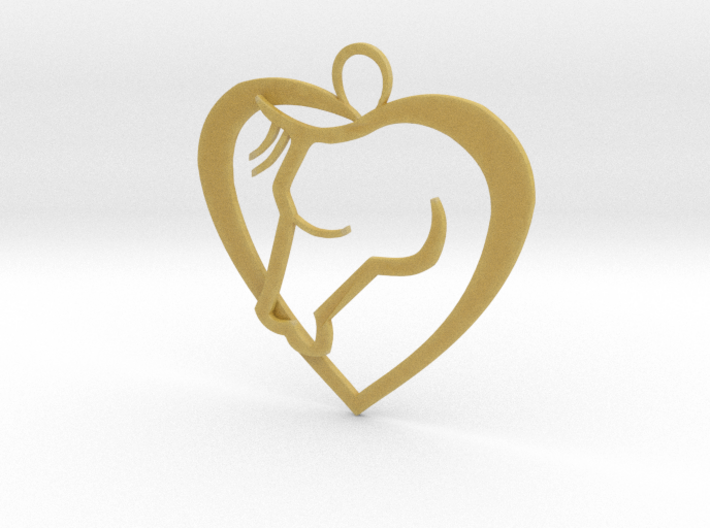 Heart Horse Pendant 3d printed