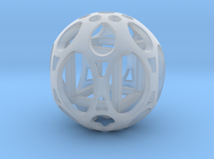 Sphere housing a mobile cube 3d printed