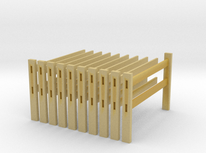 Post and rail fence kit HO Scale (10 Piece) 3d printed 
