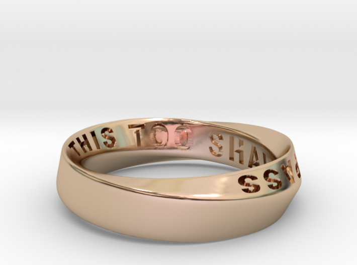 THIS TOO SHALL PASS MOBIUS RING LARGER SIZE 6mm 3d printed