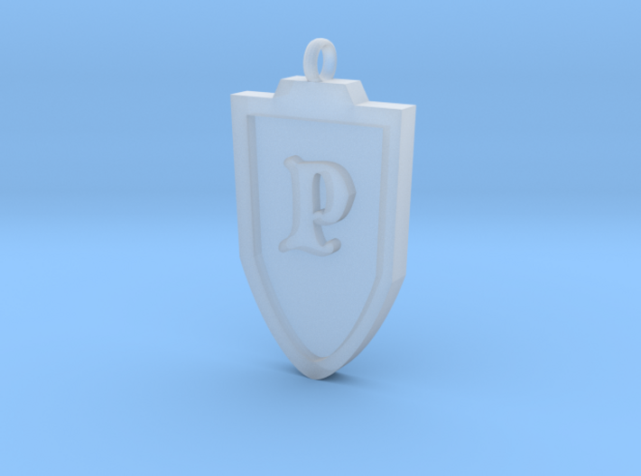 Medieval P Shield Pendant 3d printed