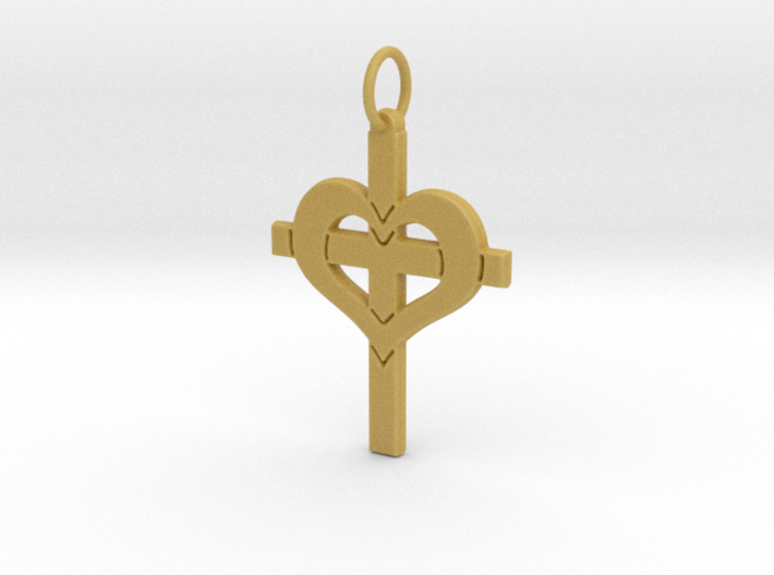 Christ in your Heart Crucifix Pendant 3d printed