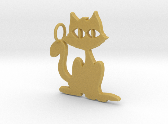 Kitty Pendant 3d printed