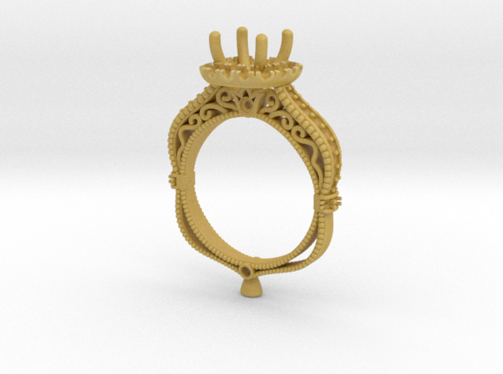 CD274- Fashion Engagement Ring Printed Wax 3d printed