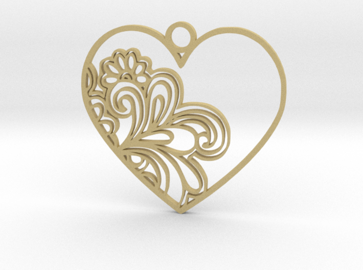 Heart Flower Pendant 3d printed