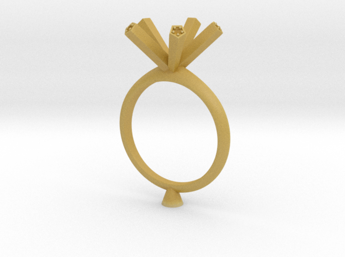 JMW4- Pentagon Engagement Ring 3D Printed Wax . 3d printed