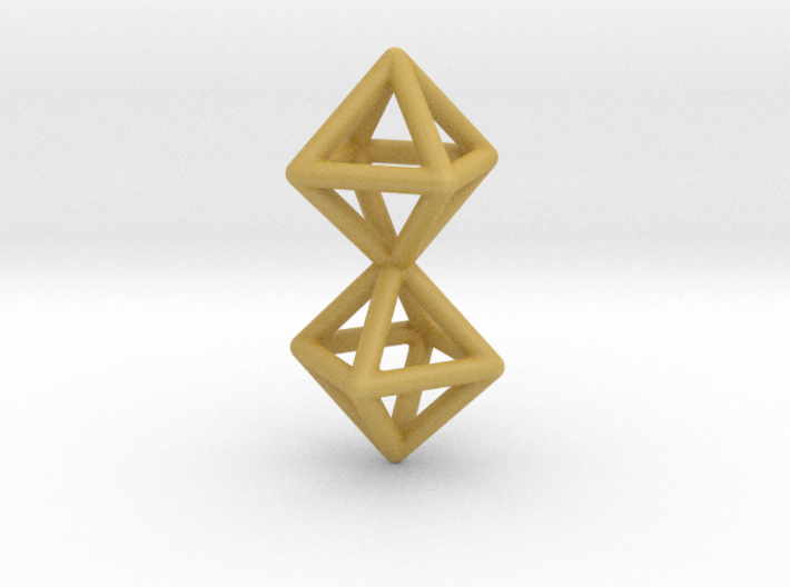 Twin Octahedron Frame Pendant 3d printed
