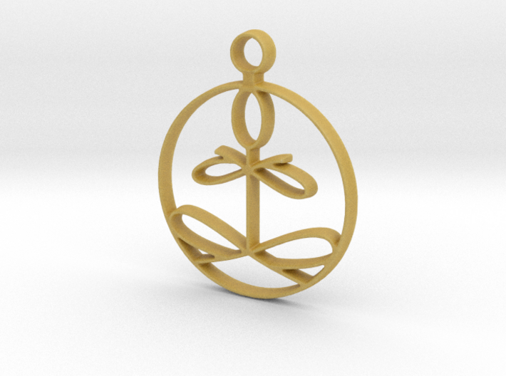Yoga Glee Pendant with larger chain loop 3d printed