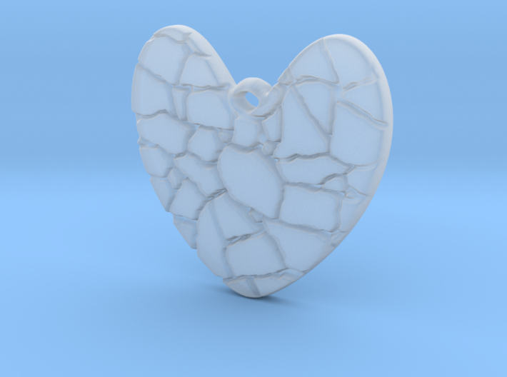 Broken heart pendant 3d printed