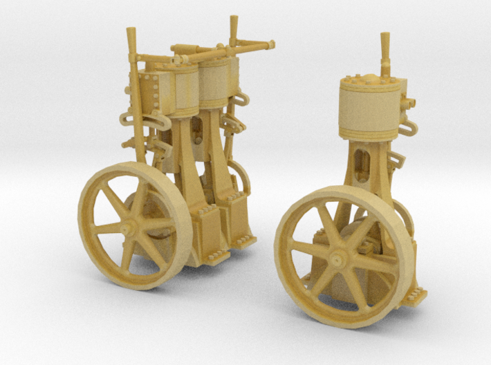 HO - S Two Vertical Steam Engines 3d printed