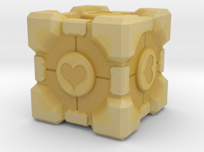 Weighted Portal Cube - Heart - 1&quot; (100% Accurate) 3d printed