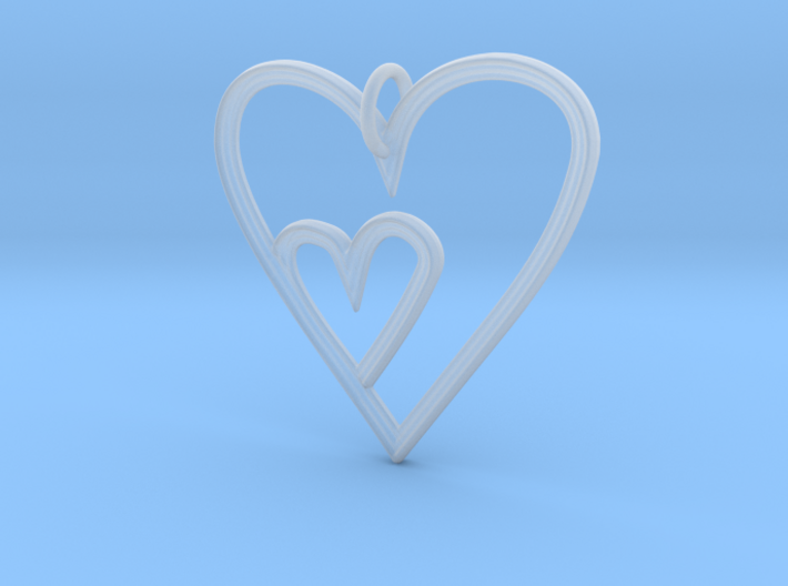 Heart Mother Child Pendant 3d printed